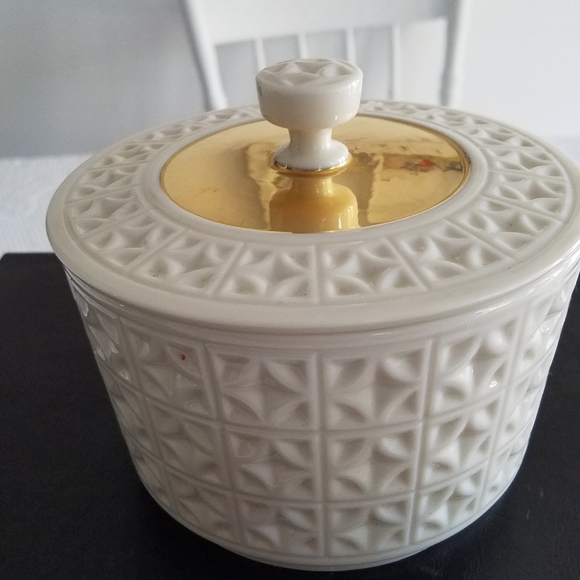 Vintage Lenox Trinket Candy Dish Round Made USA Handcrafted 24 K Gold - Picture 2 of 12